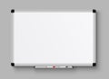 Realistic office Whiteboard. Empty whiteboard with marker pens - stock Royalty Free Stock Photo